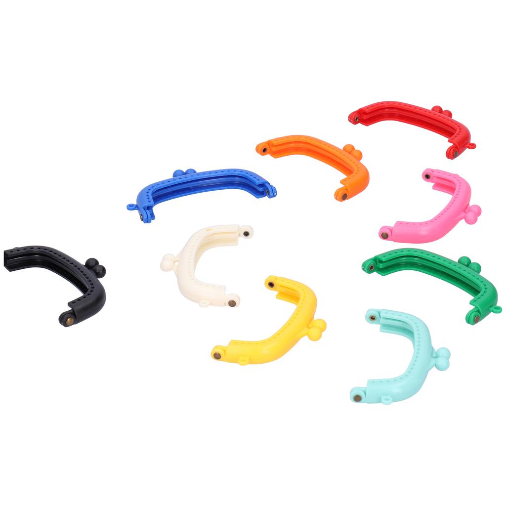 10Pcs Purse Frame Semicircle Candy Color Curved Plastic DIY Bag Accessories 8.5cm
