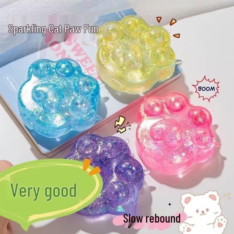 Xiaohongshu Cat Paw Gold Aurora Decompression Squeeze Ball - Slow Rebound Toy