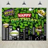 1pc Green Turtle Birthday Background - Perfect for Boy Birthday Parties, Boy Photo Booths and Birthday Banner Decorations