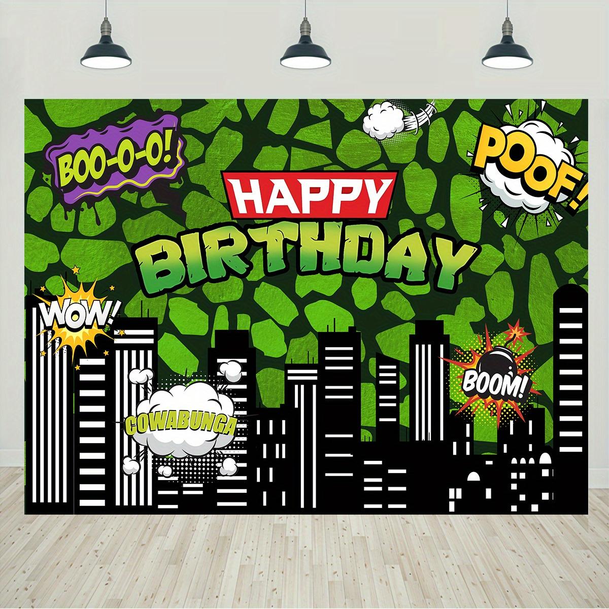1pc Green Turtle Birthday Background - perfect for boy birthday parties, boy photo booths and birthday banner decorations 130X150CM чёрный