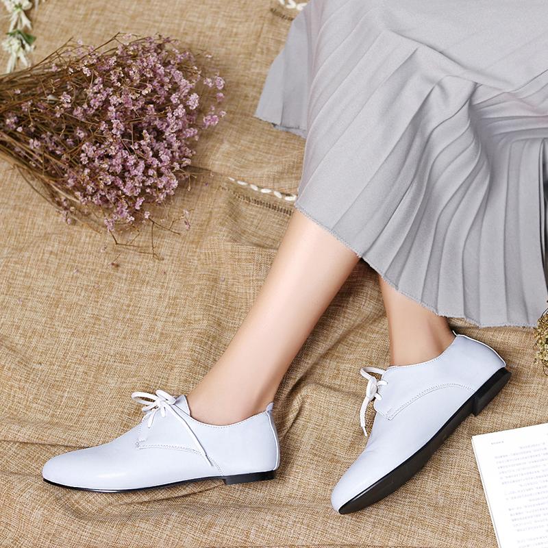 Scarpe basse da donna a stringa moda stile college britannico casual scarpe basse comode taglie grandi a taglio basso