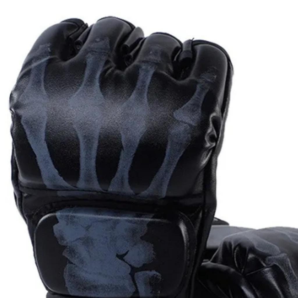 Boxing Gloves Unisex Adult Half Finger Taekwondo Protective Clothing for MMA Combat Training Black