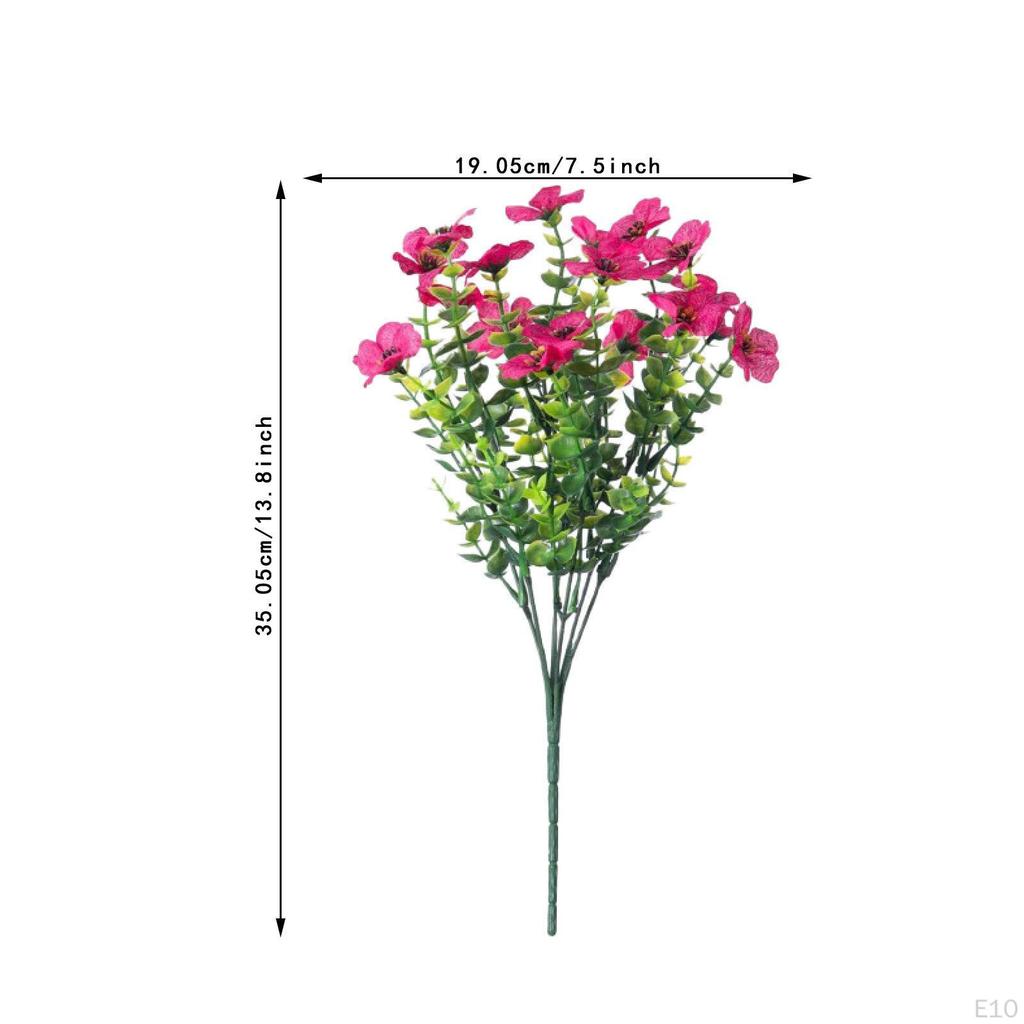 Artificial Violet Flower Bouquet Pick Fake Plant Faux Branch for Backyard