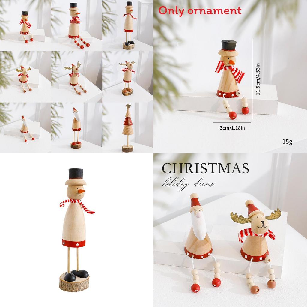 Santa Claus Reindeer Snowman Wooden Tabletop Ornament For Holiday Scene Setting