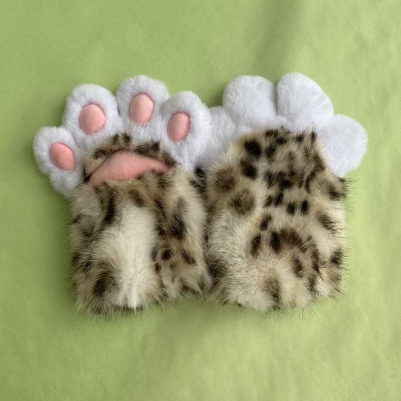 Kig animal scratch squeaky nail free furry animal paw gloves cos cat paw cute plush prop accessories
