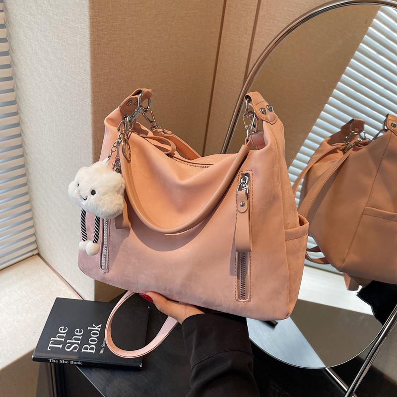 Väska med stor kapacitet dam vår och sommar mångsidig ny avslappnad axelbudväska pendlare toteväska