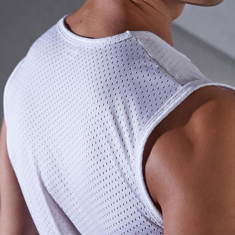 Men's Summer Breathable Mesh Sports Vest - Quick-Dry, Wide Shoulder Design