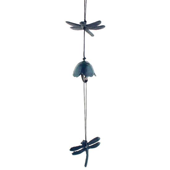Japanese Bless Wind Chime Cast Iron Outdoor Small Wind Chime Retro Garden Hanging Wind Bell for Good Luck Patio Balcony Decoration