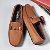 Fashion Handmade Pu Leather Mens Casual Shoes Comfortable Slip on Loafers Business Moccasins Non-Slip Male Walking Flats Driving Shoes
