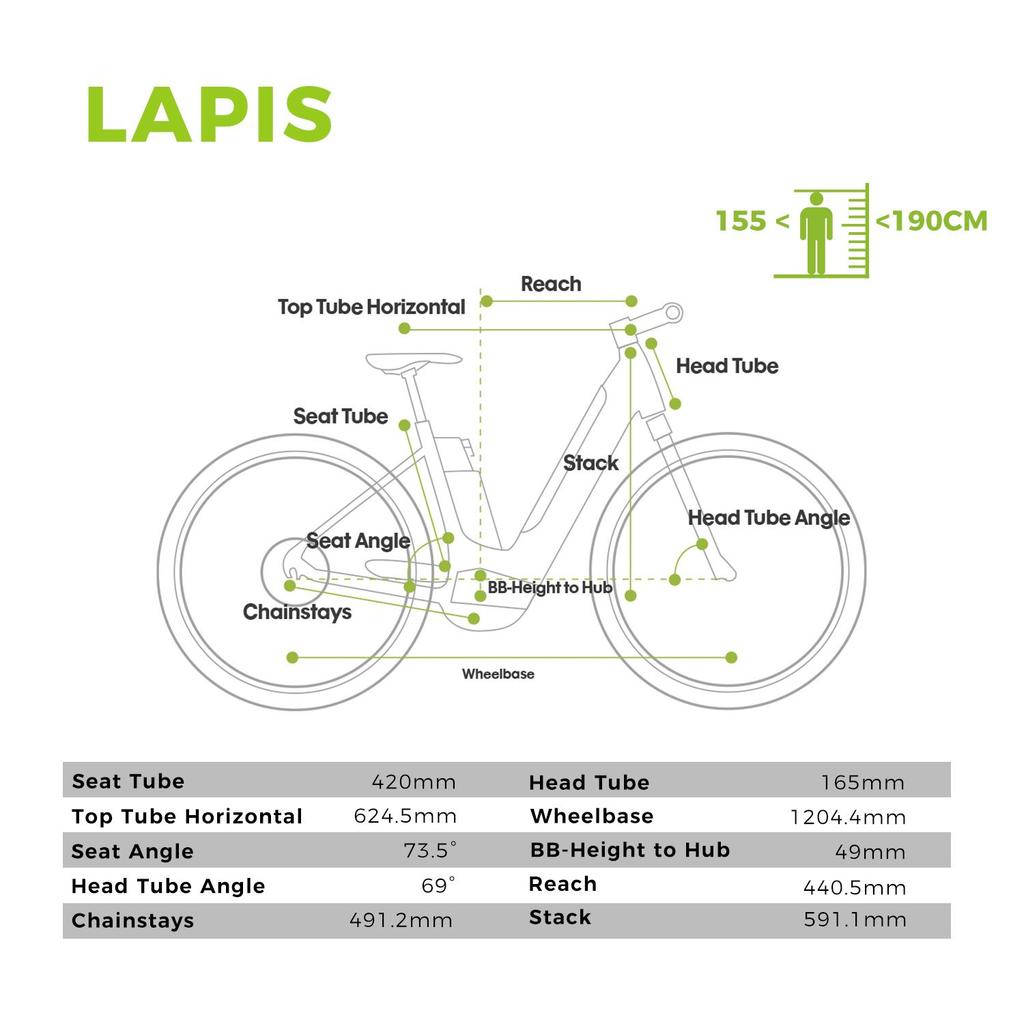 Electric Bicycle DERUlZ Lapis 27.5" E-Mountainbike with 250W 110Nm Mid-Drive Motor, 48V Battery,10 Speed ,,Max Range 161Km Load 150kg