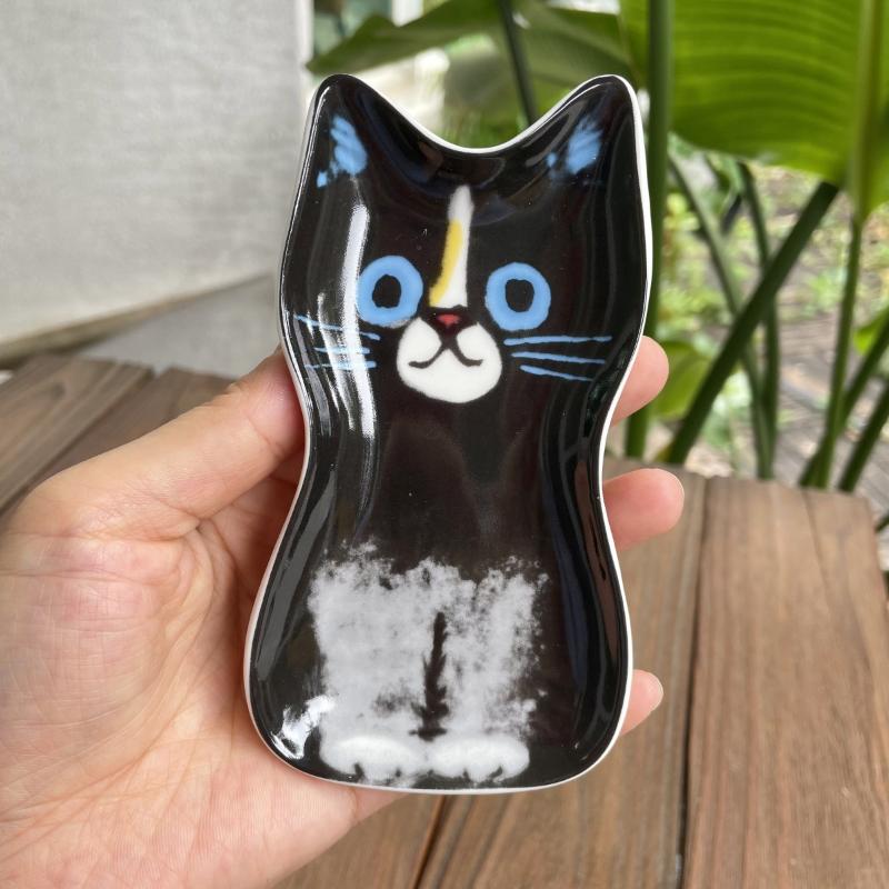 Creative Cute Cat Face Shaped Ceramic Sauce Dish Small Plates Tableware Home Kitchen Supplies Pet Themed Condiment Dish