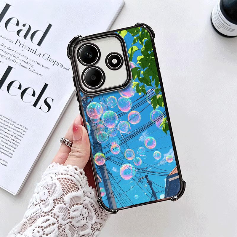 Anime Aesthetic Scenery Plating Phone Case For Xiaomi Redmi Note 14 15 Pro Plus 13 12 11 11S 11T 10 9S 9 5G Anti-Fall Airabag Co
