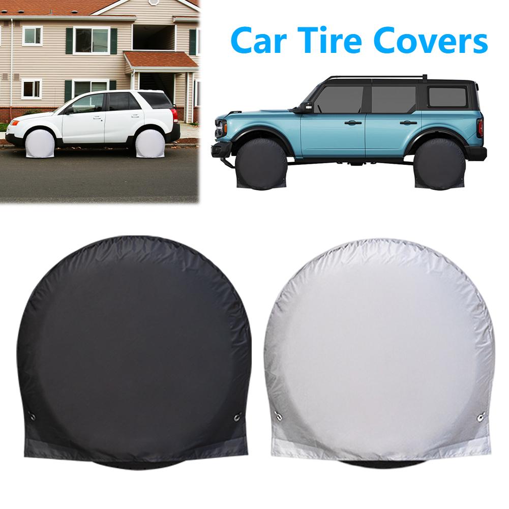 Car Auto Wheel Tire Cover Protector for 27"-29" Tires 210D Coated UV Resistant Auto Tire Cover Dustproof Car Spare Tire Cover