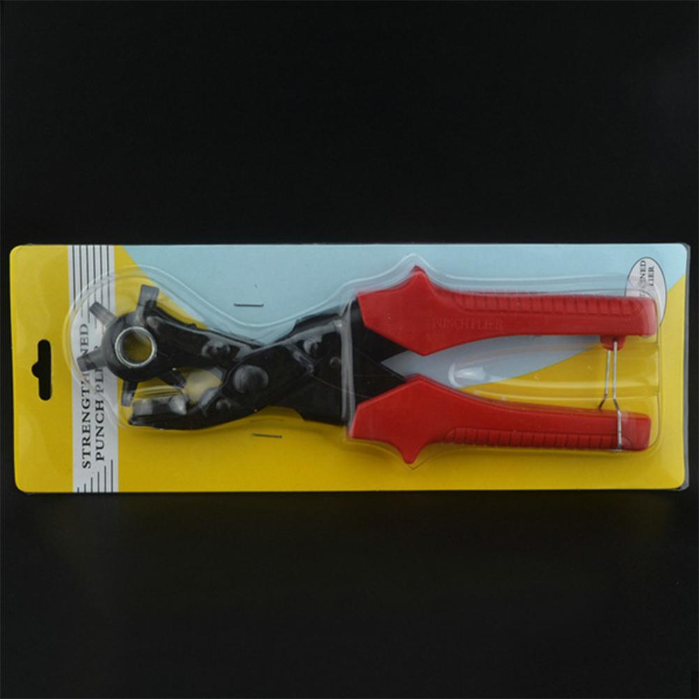 Heavy Duty Strap Leather Hole Punch Hand Plier Belt Punch Revolving DIY Tools
