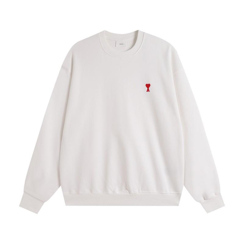 Unisex Embroidered Heart Hoodie Sweatshirt Casual Loose Fit Cotton Pullover Winter
