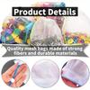 12pcs Toy Storage Organizer Mesh Bags, Washable Mesh Transparent with Drawstring For Building Toys, Groceries, Shopping, Storage