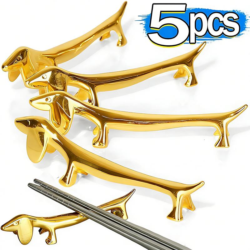 Zinc Alloy Cutlery Bracket Holder Silver Fawn /Little Dog Shape Cutlery Storage Cute Tableware Rack Holder Dinner Table Supplies