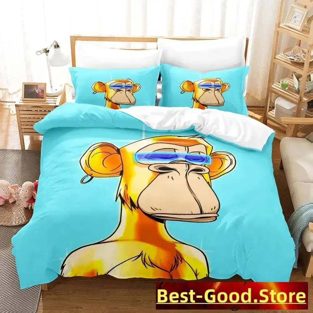 

Comforter Bored Ape Yacht Club Byac Nft Bedding Set Single Twin Full Queen King Size Bed Set Aldult Kid Bedroom s Anime Comforter (quilt)-EU Single(135*200cm)3pcs