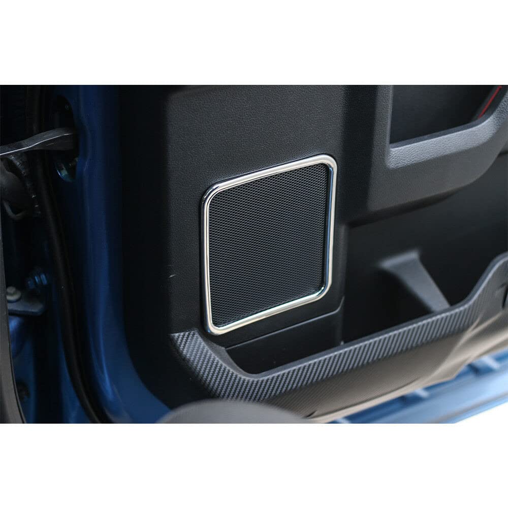 Fit for Ford F150 2015-2020 ABS Front & Rear Door Speaker Cover Decorative Trim 4PCS Interior Car Accessories (Chrome)