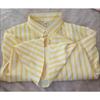 Elegante Camicia a Righe Verticali Gialla e Bianca da Donna, Blusa Primaverile con Protezione Solare, Camicia da Spiaggia Solare