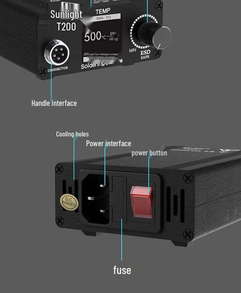 T12 Digital Soldering Station: High Power, Adjustable Temperature Iron for Mobile Repair & DIY Projects