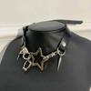 Punk Five-pointed Chokers Necklace Trendy Rivet Metal Star Chains for Women Retro Rock Hip Hop Charm Gothic Party Jewelry Gift