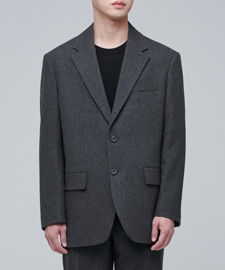 Musinsa Standard Wool Flannel Oversized Blazer [Medium Grey]