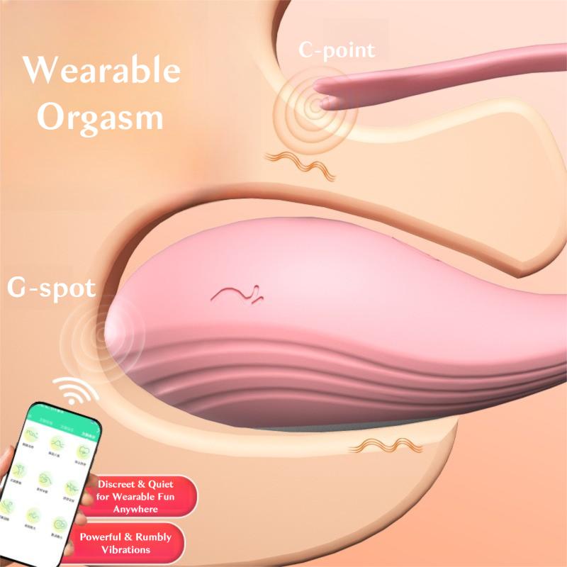 APP-Controlled Wearable Vibrator for Women with 9 Vibration Modes. Wireless Remote G-spot & Clitoral Stimulator, Waterproof Design for Couples Play