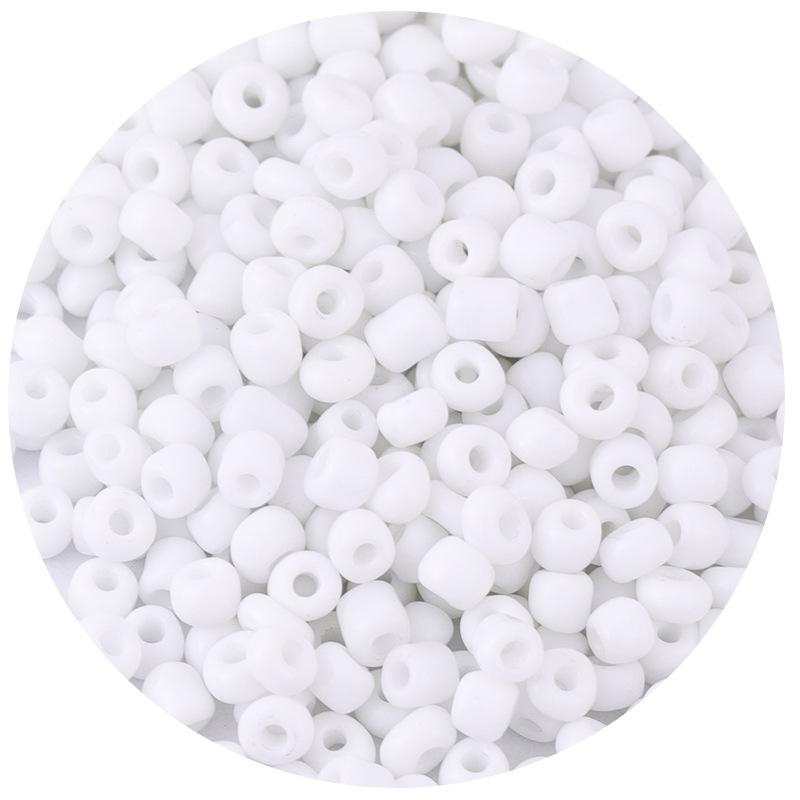 

Универсальные цветные круглые стеклянные бусины-бисер для DIY и аксессуаров ручной работы Diameter approx. 4mm (1000 beads) белый