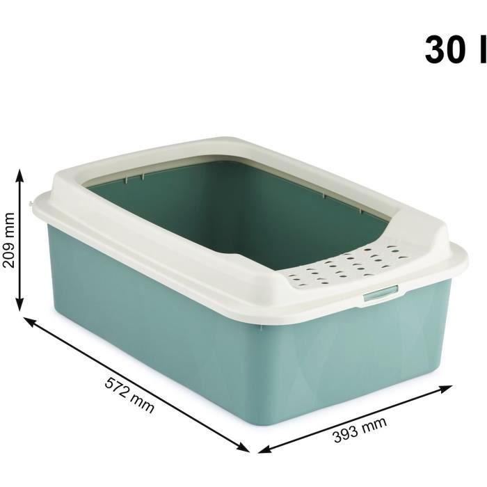 Bac À Litière Avec Rebords - ROTHO MYPET - BONNIE - 57.2 X 39.3 X 20.9 Cm - Vert