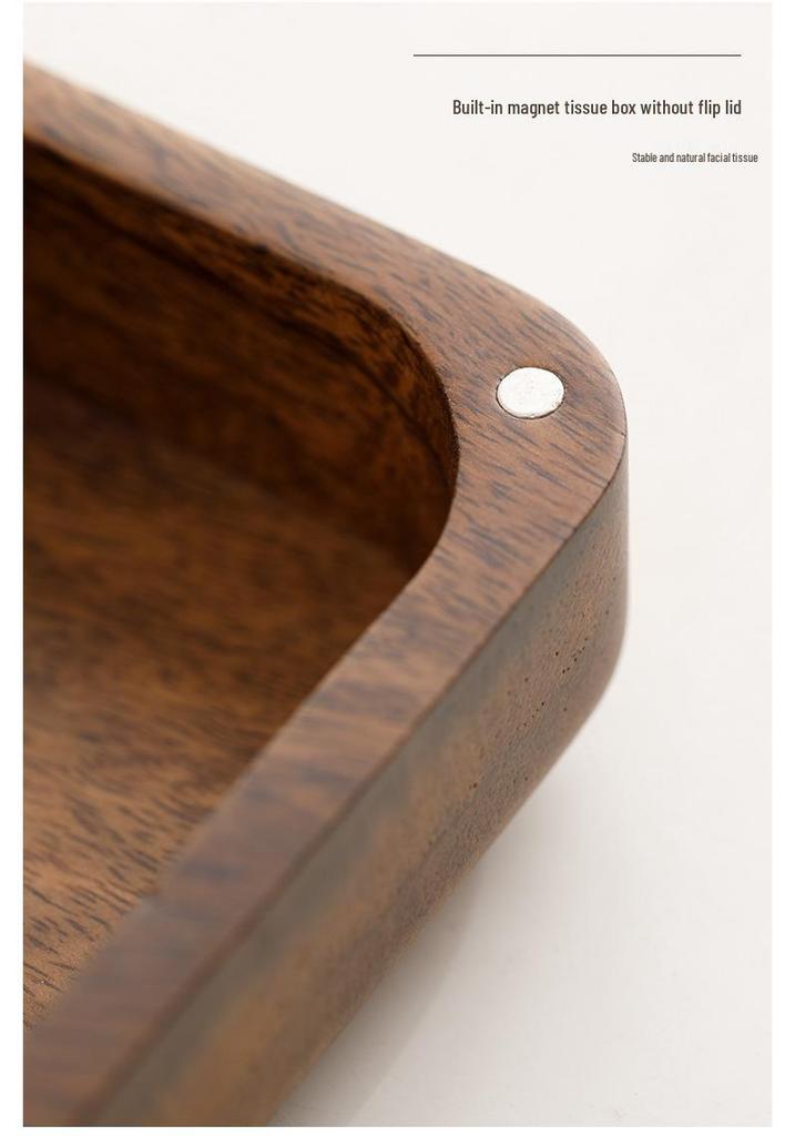 Walnut Wooden Tissue Box: Elegant Pull-Out Napkin Storage for Living Room, Coffee Table, Restaurant, Hotel, or New Chinese Style Decor.