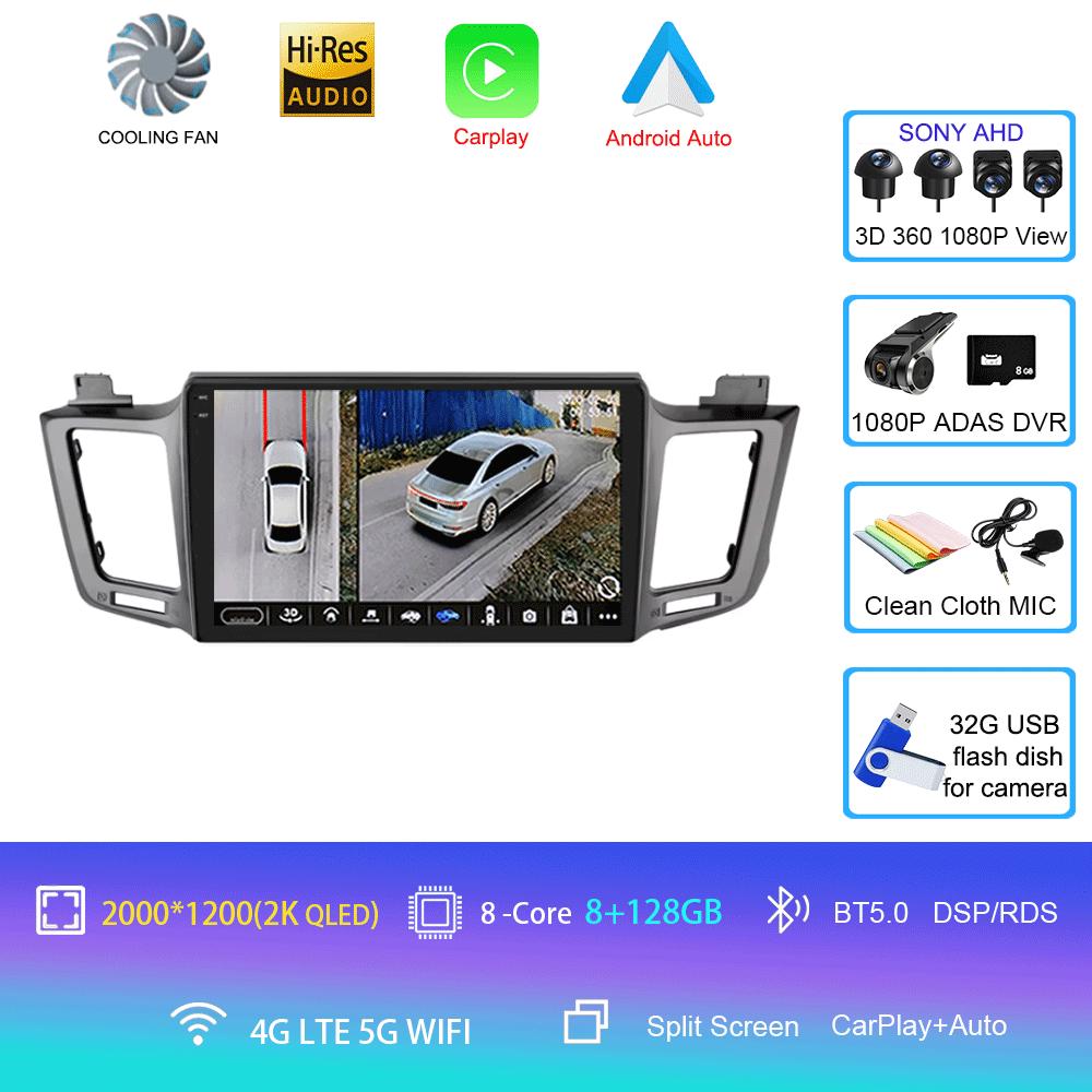 Android 14 For Toyota RAV4 RAV 4 2012-2018 Car Radio Multimedia Video Player Year QLED DSP GPS SIM 4G Navigation Audio 2din