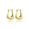 18k Gold Plated Hollow U-Shaped Earrings - Minimalist Photosensitive Women's Jewelry