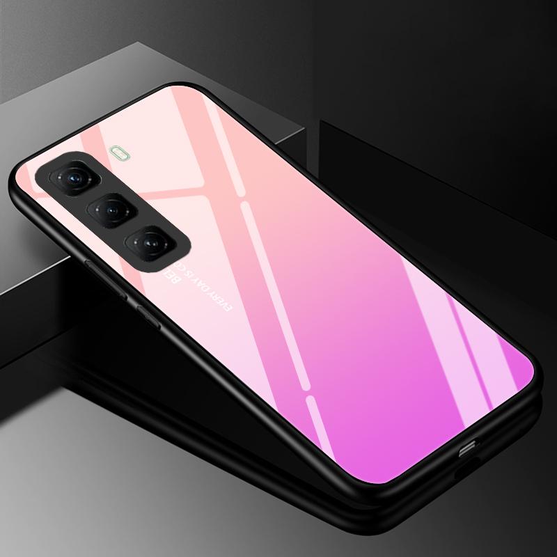 Tempered Glass Phone Case For Infinix Hot 50 Pro Plus Luxury Hard Back Bumper Cover for Infinix Hot50 Pro+ 4G Capa Hot 50i 50 5G