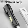 Multifunctional Flashlight Outdoor Led Lighting Portable Home Cob Side Light Usb Rechargeable Strong Light Flashlight