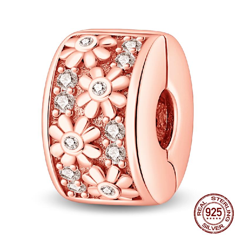 S925 Sterling Silver Clasp Silver Charms Silicone Spacer Beads Safety Chain Fit Original  Bracelet  Jewelry Women New In