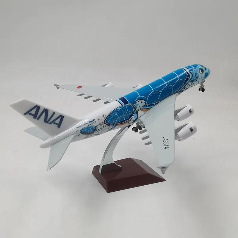 1/400 Modellflugzeug Spielzeug 20cm Legierung Metall Japan Air ANA Airbus A380 Cartoon Meeresschildkröte Fluggesellschaften Flugzeugmodell Airways Flugzeugmodell