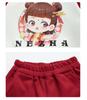 Meng Tang Tang Spring Collection: Korean Style Nezha Hoodie & Cartoon Jacket Set for Baby Girls
