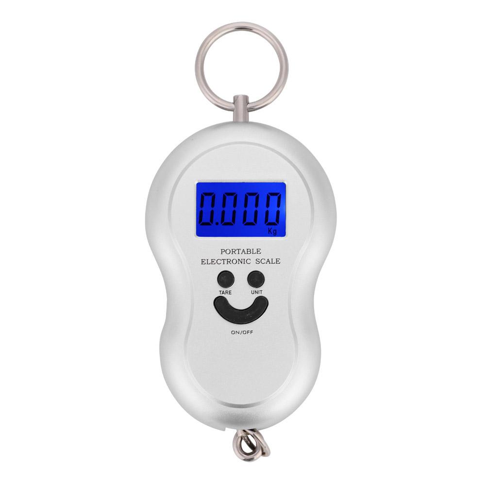 Portable Plastic Electric Digital Hanging Scale with Hook Tool for Fishing Luggage (Black)