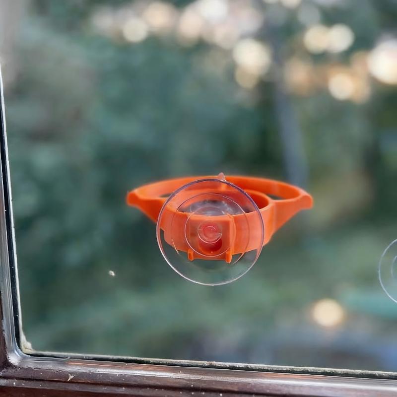 Window Bird Feeder With Suction Cup Holder For Seeds Or Jelly, Outdoor Window Mount Bird Feeding Tray оранжевый