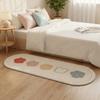 Plush Cartoon Pattern Bedside Carpet Imitation Cashmere Oval Bedroom Rug Children's Room
