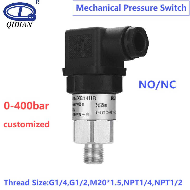 Mechanical Pressure Switch 0.2-2.5bar 0.8-5bar 1-16bar NO+NC Water Pump Air Oil Pressure Controller 5-50bar M20*1.5 Hydraulic