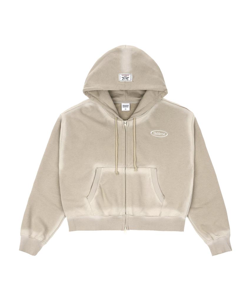 Universe Garment Spray Zip-Up Hoodie_Beige