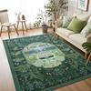 Modern Jungle Floral Living Room Carpet Dark Green Foldable Machine Washable Sofa Coffee Table Mat Advanced Luxury Bedroom Rug
