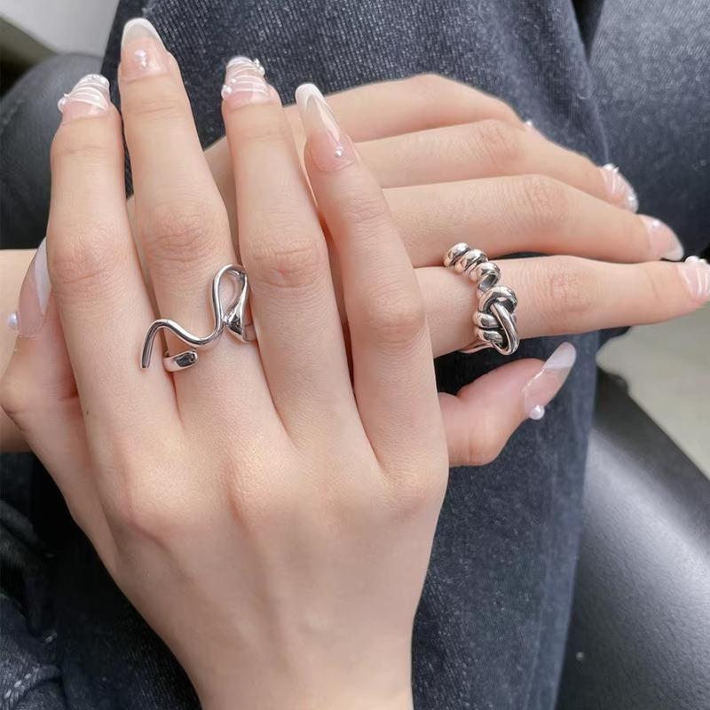 Stylish Korean Minimalist Open Ring For Women With Adjustable Copper Geometry Design