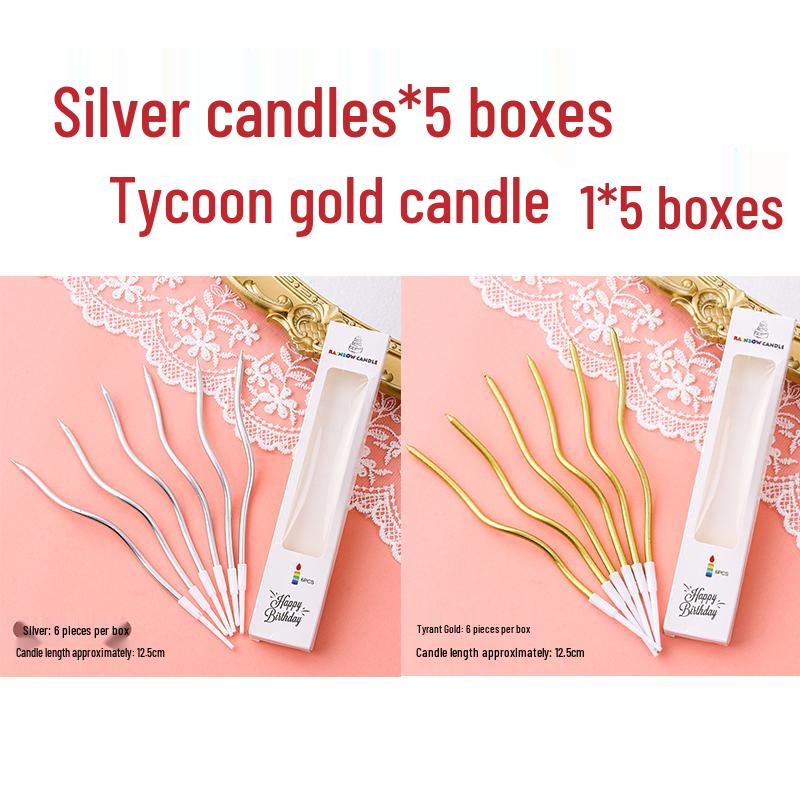 Curved Spiral Birthday Cake Candles - Creative Decorative Ornaments