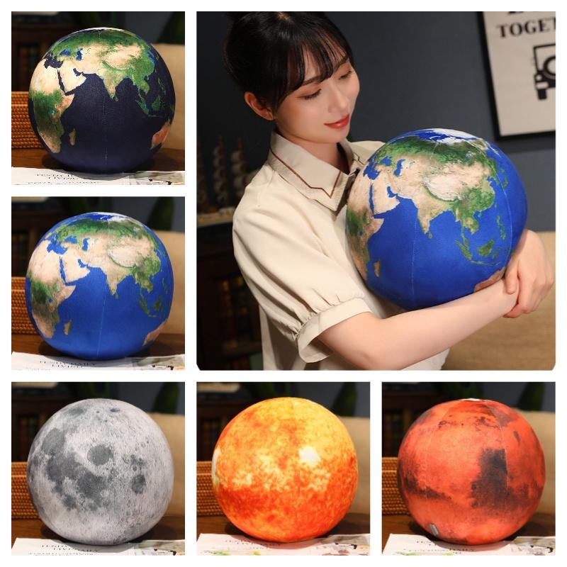 Crystal Ultra-soft Plush Toy Pillow With Planetary Designs Earth, Moon, Mars