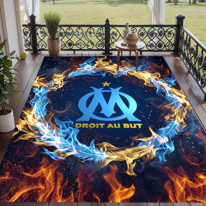 Soft Floor Carpet Olympique Lyonnais FC Pattern Area Rug Decorative Mat For Home Room Decoration