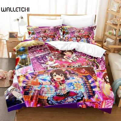 Conjunto de cama Idol Singer, solteiro, solteiro, queen, king size, conjunto de cama adulto, infantil, capa de edredom, impressão 3D, anime Love Live!