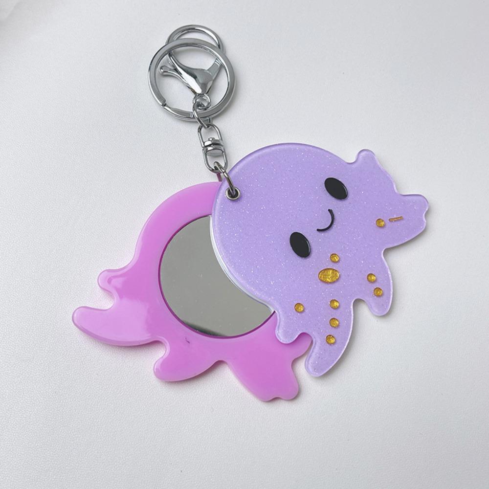 Keyring Mirror Pendant Starfish Animals Bag Pendant Fashion Acrylic Keychain  Gift